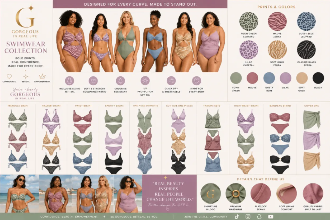 Gorgeous Swim Set - Inclusive apparel by G.I.R.L. designed for every body.
